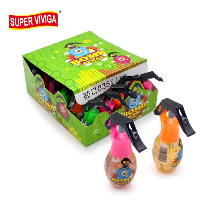 Wholesale Bomb Shape Bottle Sweet Sour Mix Fruit Flavor Liquid Spray Candy