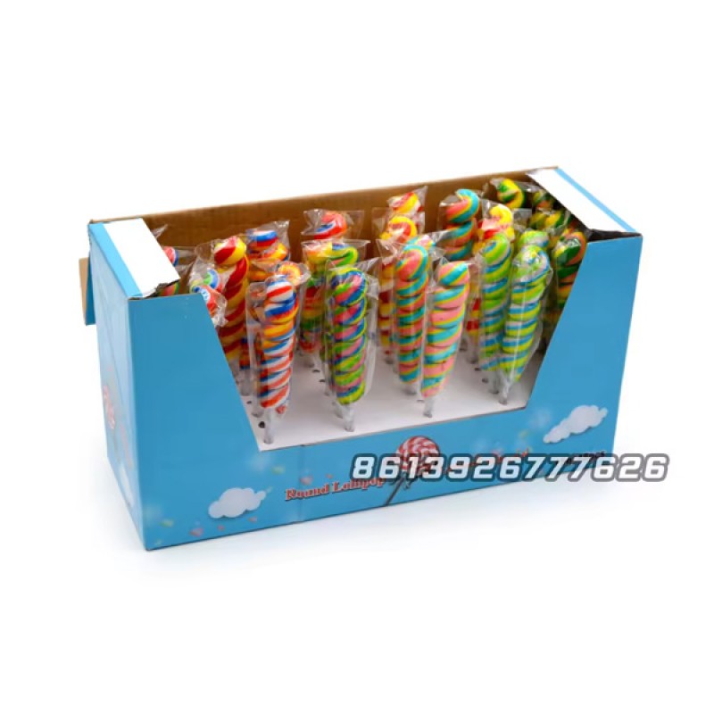 Wholesale Custom Handmade Colorful Twist Stick Sweet Fruit Hard Lollipop Candy