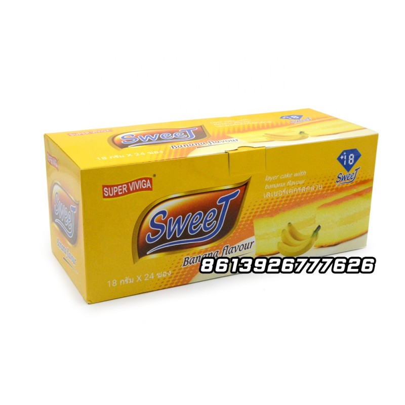 Wholesale Snack Food Banana Flavor Cream Swiss Roll Cake