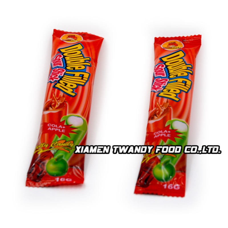 Oem Double Flavor Filled Sour Stick Candy