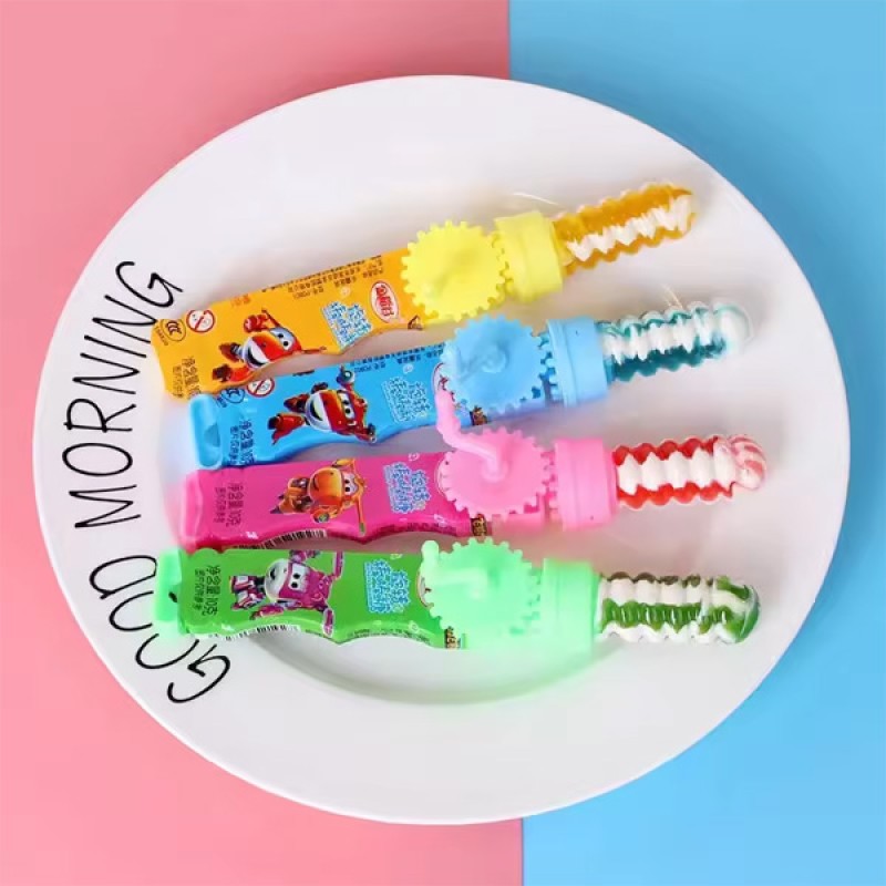 Wholesale Custom Kids Swirl Rainbow Hand Spin Rotating Toy Hard Lollipop Candy
