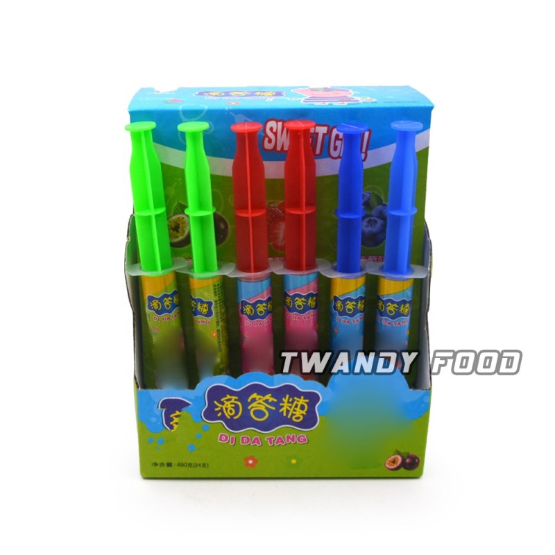 Yummy Syringe Shape Fruity Jam Liquid Toy Confectionery