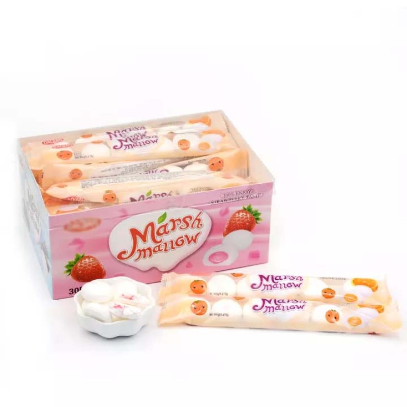 Halal Strawberry Flavor Fill Jam Marshmallow Candy From China