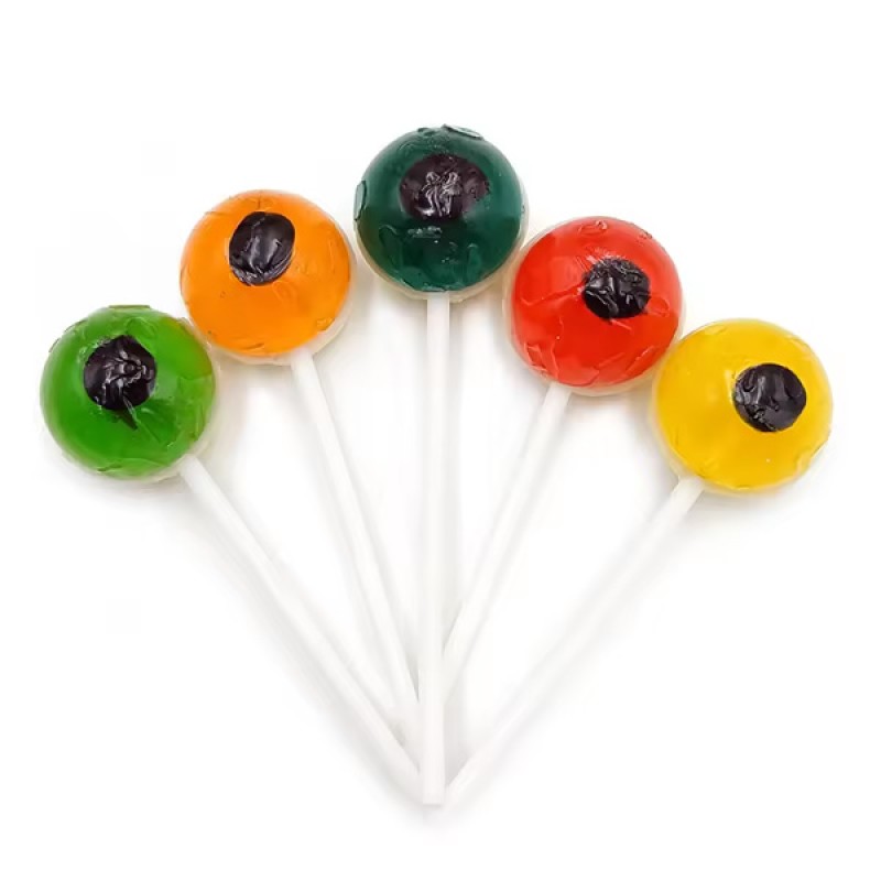 Wholesale Custom Colorful Sweet Fruit Hard Eye Lollipop