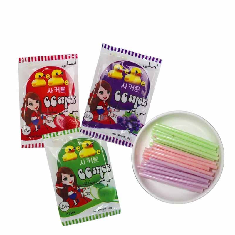 Wholesale Fruit Flavor Colorful Sour CC Stick Powder Hard Candy
