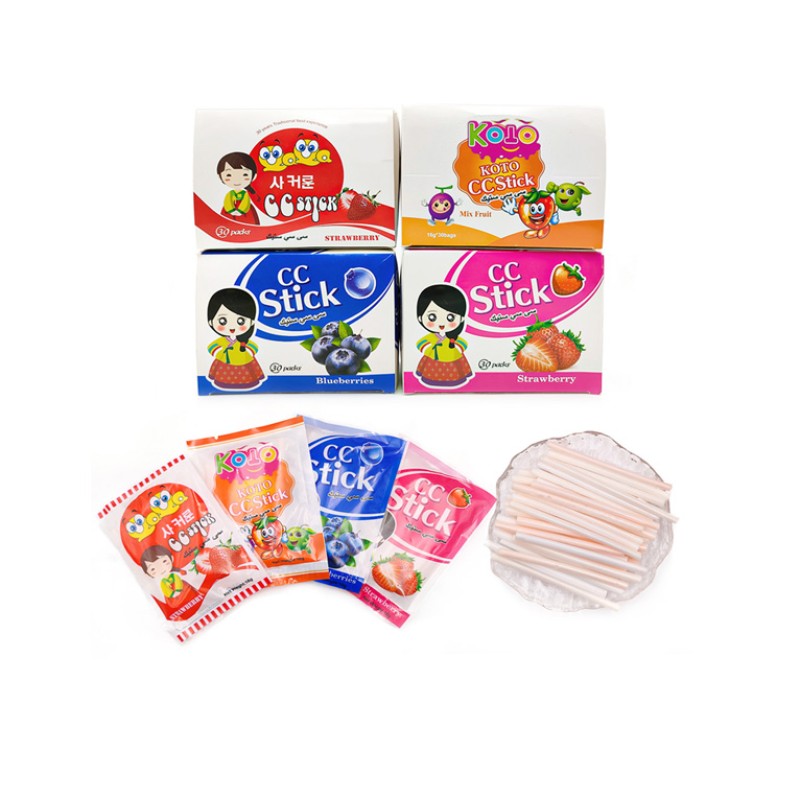 Wholesale Mix Fruit Flavor Colorful Sour Sweet CC Stick Powder Hard Candy