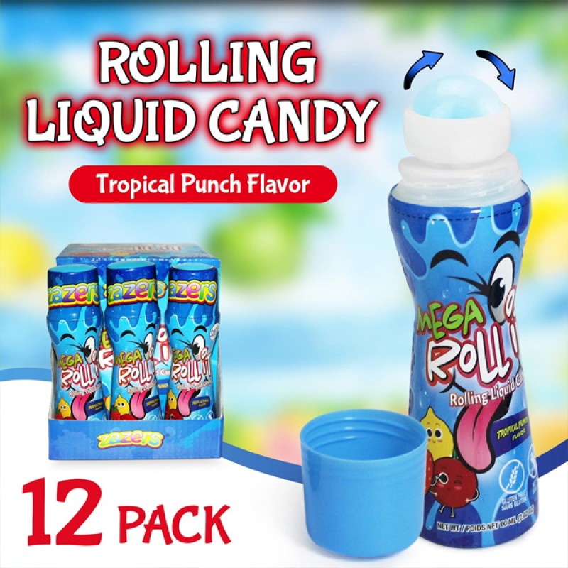 Wholesale Custom China Sweet Sour  Assorted Fruity Bottle Rolling Ball Liquid Candy