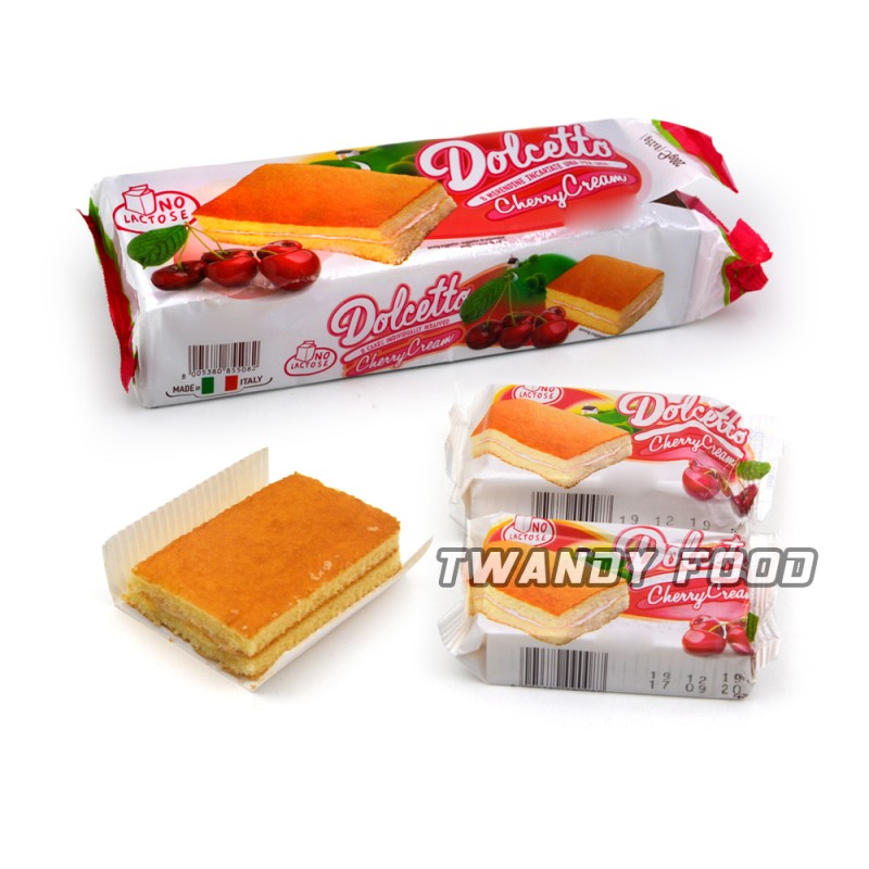 Cherry Flavored Cream in Center Sponge Cake Layer Cake