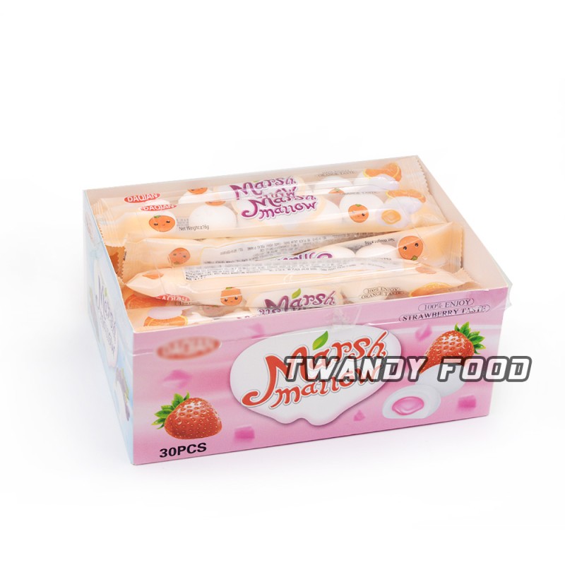Halal Strawberry Flavor Fill Jam Marshmallow Candy From China