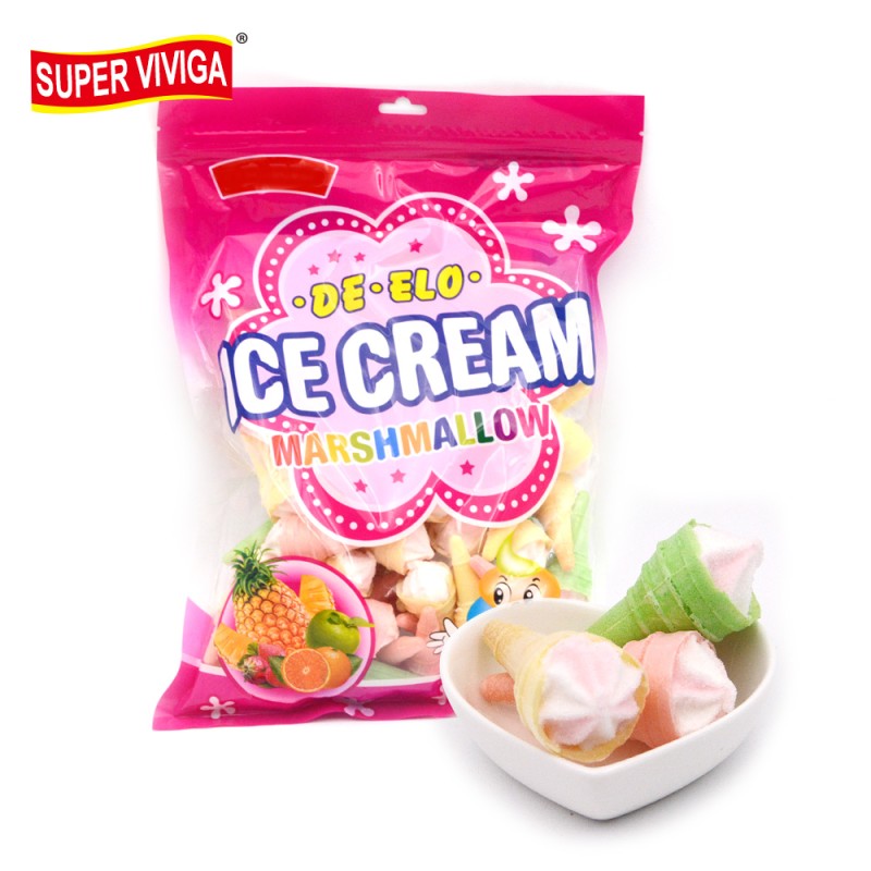 Factory Wholesale Halal Sweet Fruit Crispy Cone Ice Cream Marshmallow