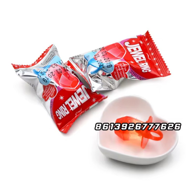 Wholesale Custom Sweet Fruit Jewel Ring Diamond Hard Candy