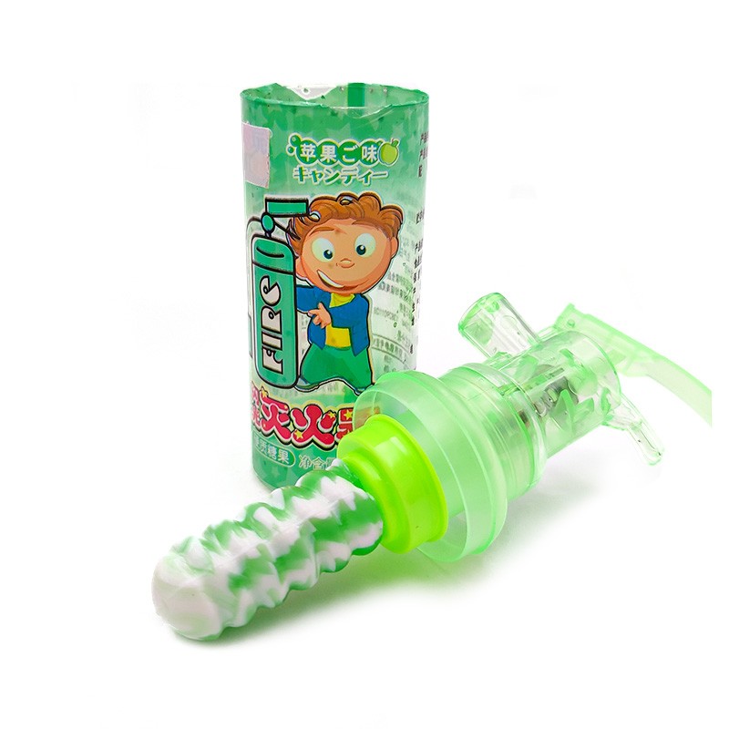 China Shantou Colorful Fire Extinguisher Shape Rotating Sweet Fruity Hard Candy Toy With Kids