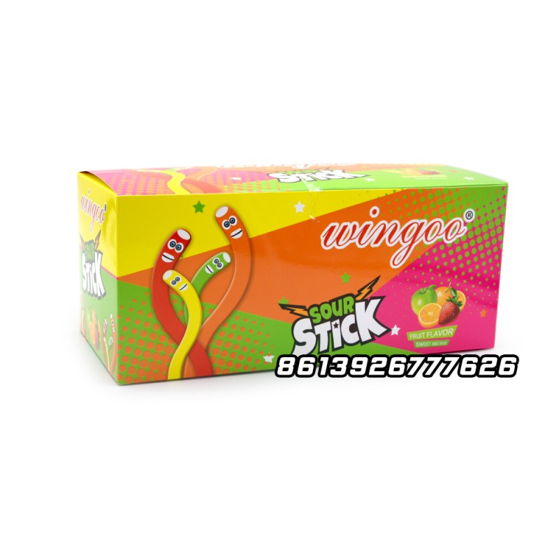 rainbow Sugar Coated Sour Stick Soft Candy Confectionery