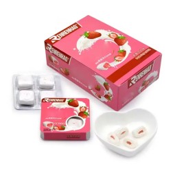Wholesale Custom Fruity Strawberry Filled Jam Flavour Chewing Bubble Gum