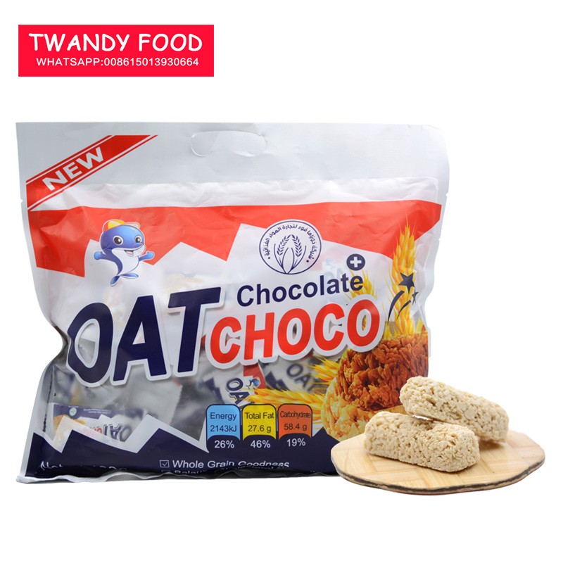 Manufacture 400g Halal Milk Chocolate Mix Flavor Oat Chocolate Bar Crispy Oat Choco