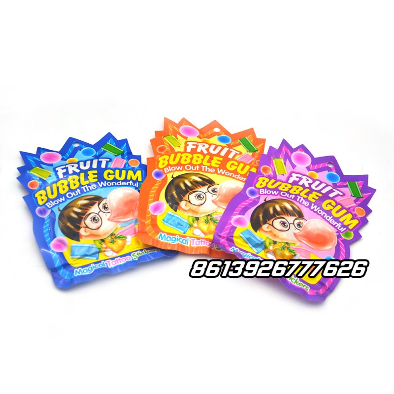 Funny Fruit Bubble Gum With Magical Tattoo Sticker and Wonderful Balloon Toy Candy