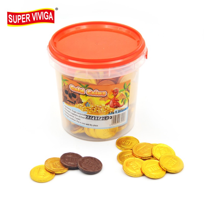 Wholesale Custom Sweet Halal Gold Coin Chocolate in Jar