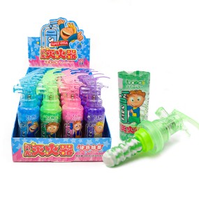 China Shantou Colorful Fire Extinguisher Shape Rotating Sweet Fruity Hard Candy Toy With Kids