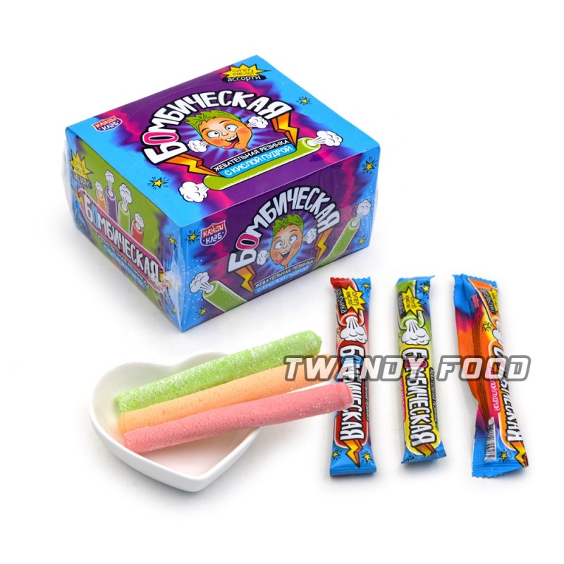 Sugar Coated Sweet Sour Powder Gummy Stick Candy