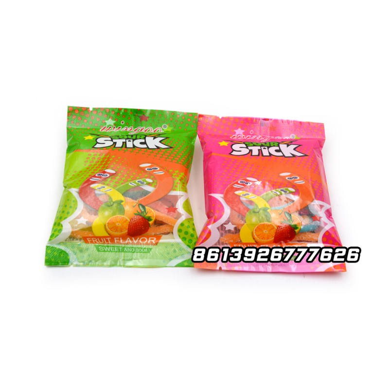 rainbow Sugar Coated Sour Stick Soft Candy Confectionery