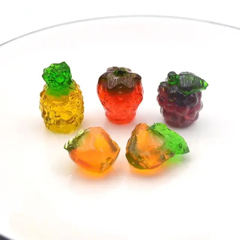 Wholesale Custom Colorful Halal Sweet 3d Fruit Shape Jelly Gummy Candy