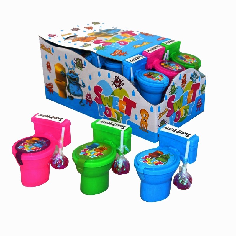 Wholesale Custom Sour Powder New Potty Toilet Toy Candy With Lollipops