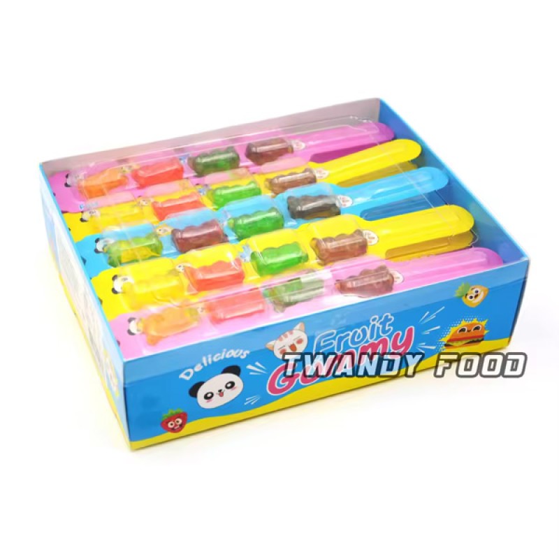 Wholesale Custom Colorful Sweet Fruit Soft Gummy Lollipops