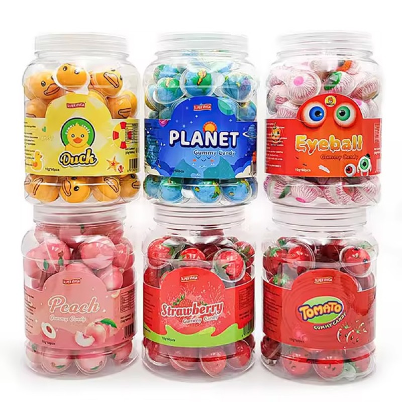 Wholesale Custom Halal Assorted Fruit Flavor Sweet Sour Gelatin Jelly Gummy Candy