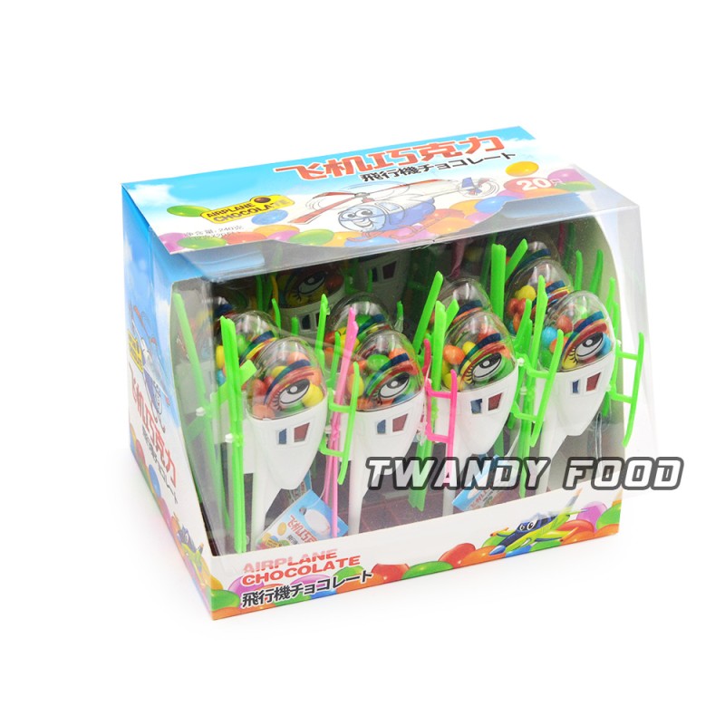 Funny Airplane Shape Shantou Toy Candy With Chocolate Beans
