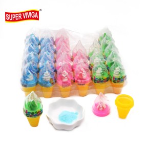 OEM Colorful Ice Cream Nipple Shape Hard Candy With Sour Powder