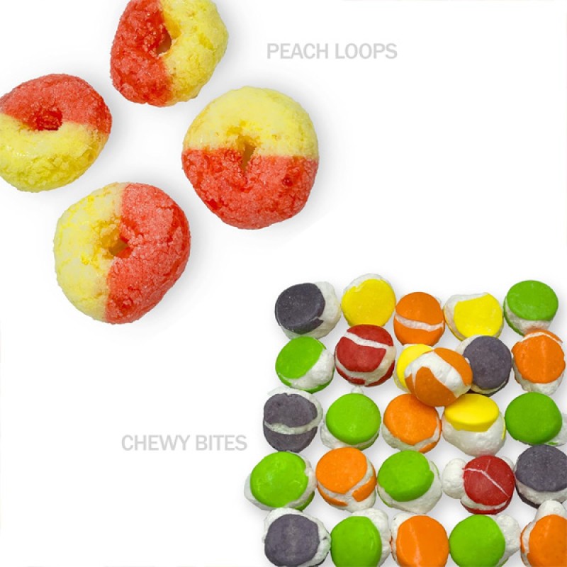 Wholesale Custom Colorful Sweet Sour Fruit Favour Chewy Dry Freeze Ried Candy