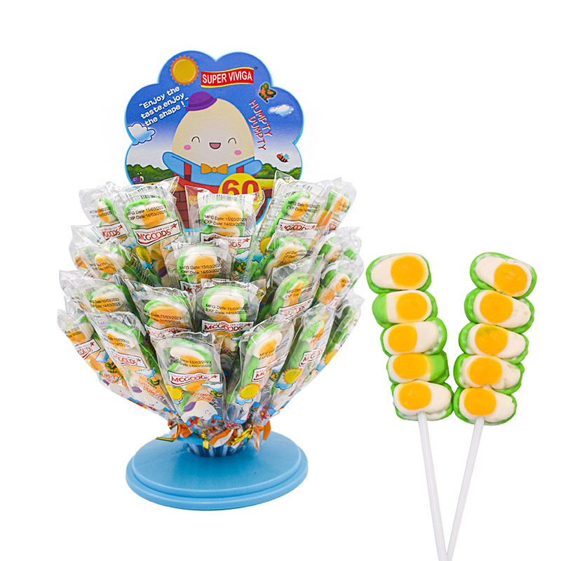 Superviviga Halal Egg Shape Soft Gummy Candy Lollipops