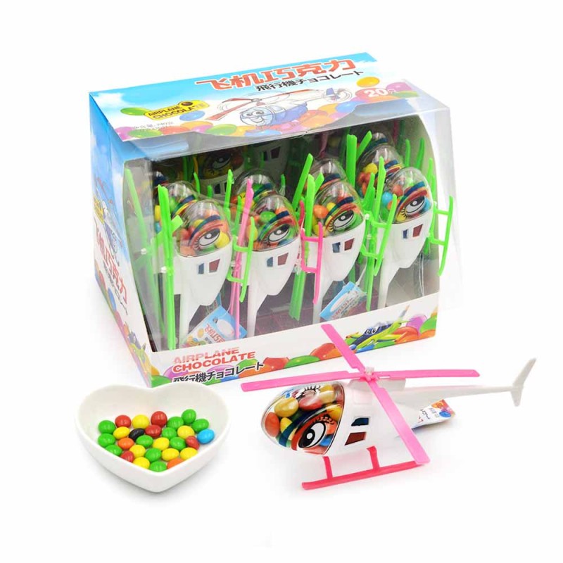 Funny Airplane Shape Shantou Toy Candy With Chocolate Beans