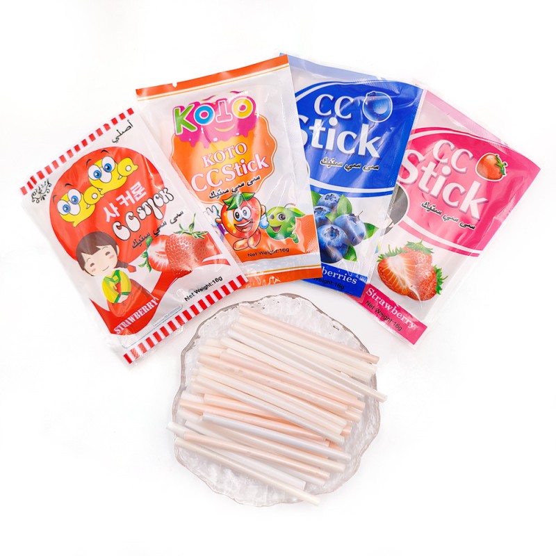 Wholesale Mix Fruit Flavor Colorful Sour Sweet CC Stick Powder Hard Candy