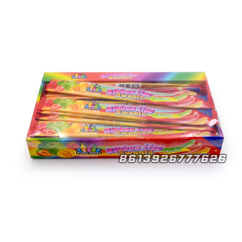 Superviviga Wholesale Custom rainbow Long Sour Belt Gummy Candy Sweets