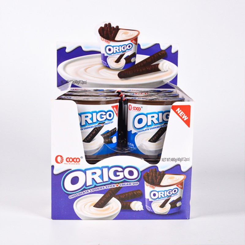 Wholesale Custom Chocolate Jam Coated Biscuit Stick Candy