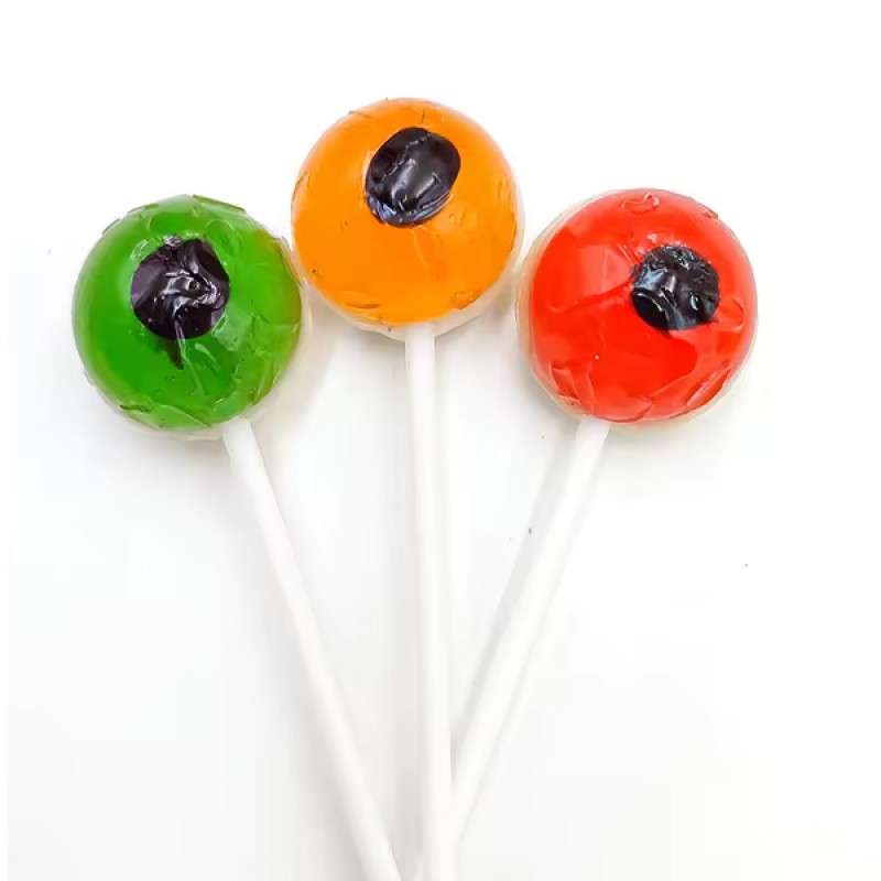 Wholesale Custom Colorful Sweet Fruit Hard Eye Lollipop