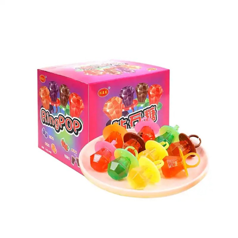 Wholesale Ring Toy Sweets Diamond Ring Pop Hard Candy Lollipop