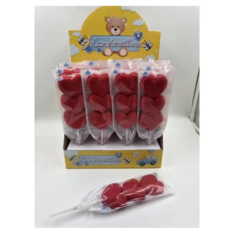 OEM Colorful Sweet Heart Shape Marshmallow Lollipop