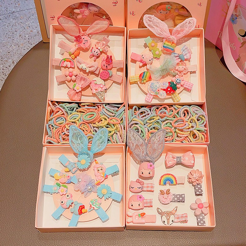 Fabric Hair Set - 110pcs Bow Flower Clips