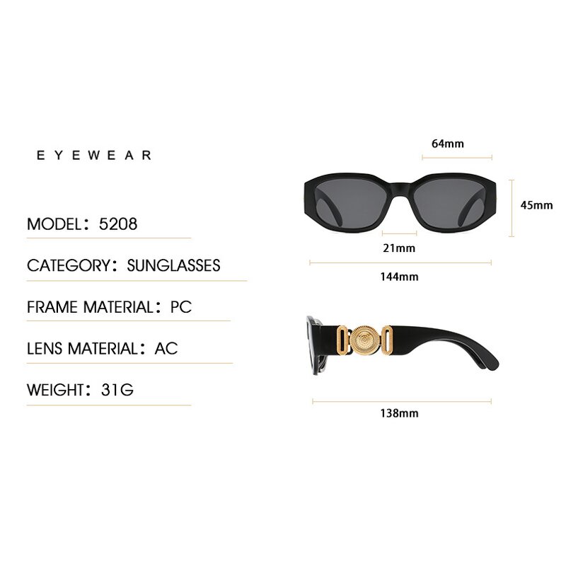 Designer Sunglasses - Square Trendy Luxury