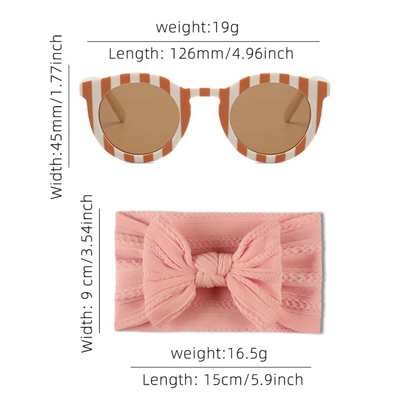 Baby Sunglasses Set - 2pcs Soft Bowknot