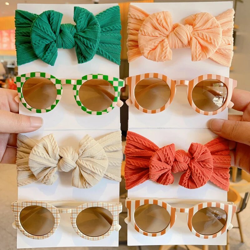 Baby Sunglasses Set - 2pcs Soft Bowknot
