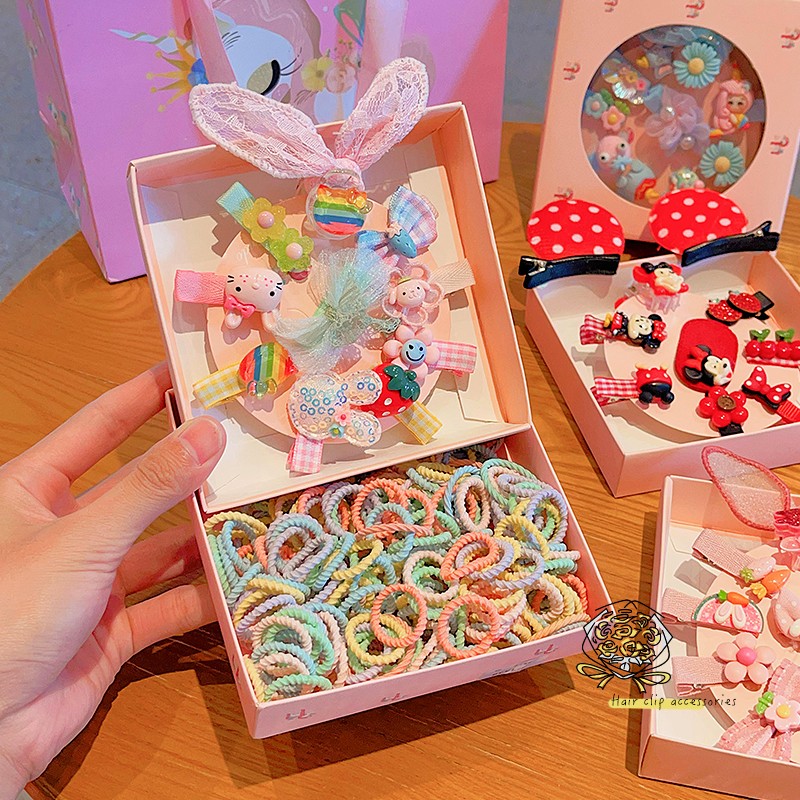 Fabric Hair Set - 110pcs Bow Flower Clips