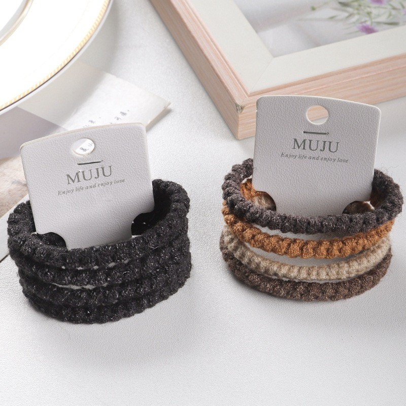 Plush Hair Ring - 4pcs High Elastic Band