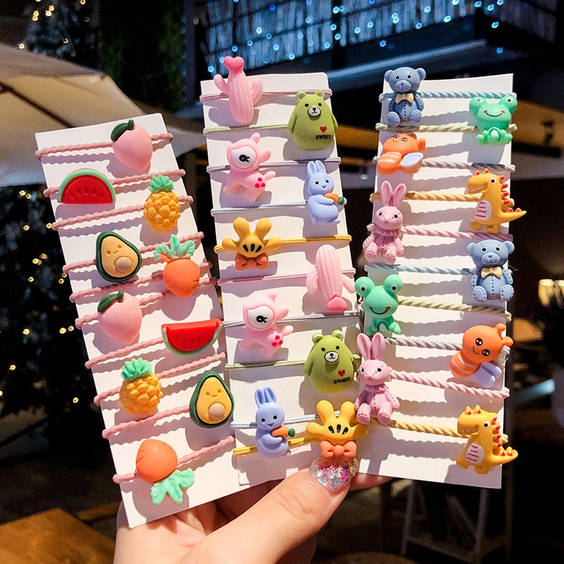 Korean Hair Ties - Fruit Animal Elastic Set Factory