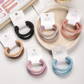 Rainbow Hair Ring - 2pcs Clip On Rope