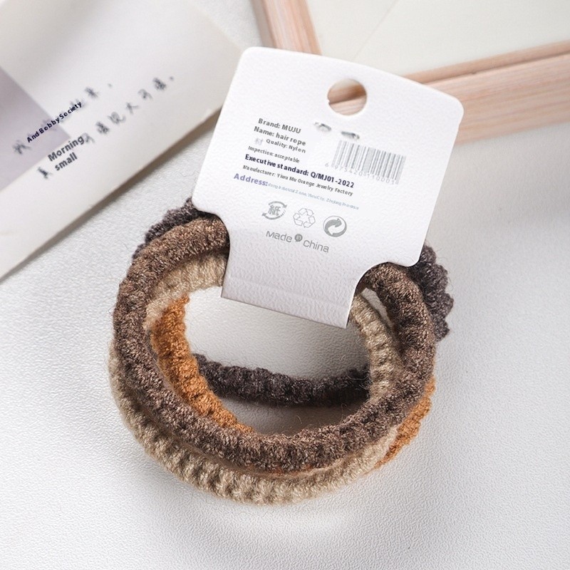 Plush Hair Ring - 4pcs High Elastic Band