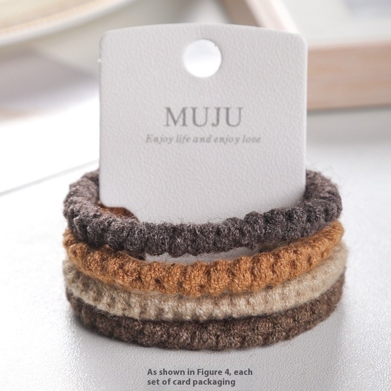 Plush Hair Ring - 4pcs High Elastic Band
