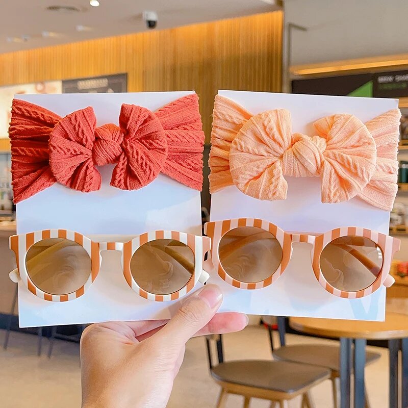 Baby Sunglasses Set - 2pcs Soft Bowknot